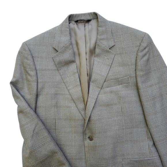 JoS. A. Bank Signature Collection Silk Wool Houndstooth Sport Coat Blazer 40R - Picture 2 of 16